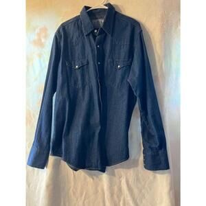 Men's American Hero Blue Denim Western Rodeo Shirt XL
